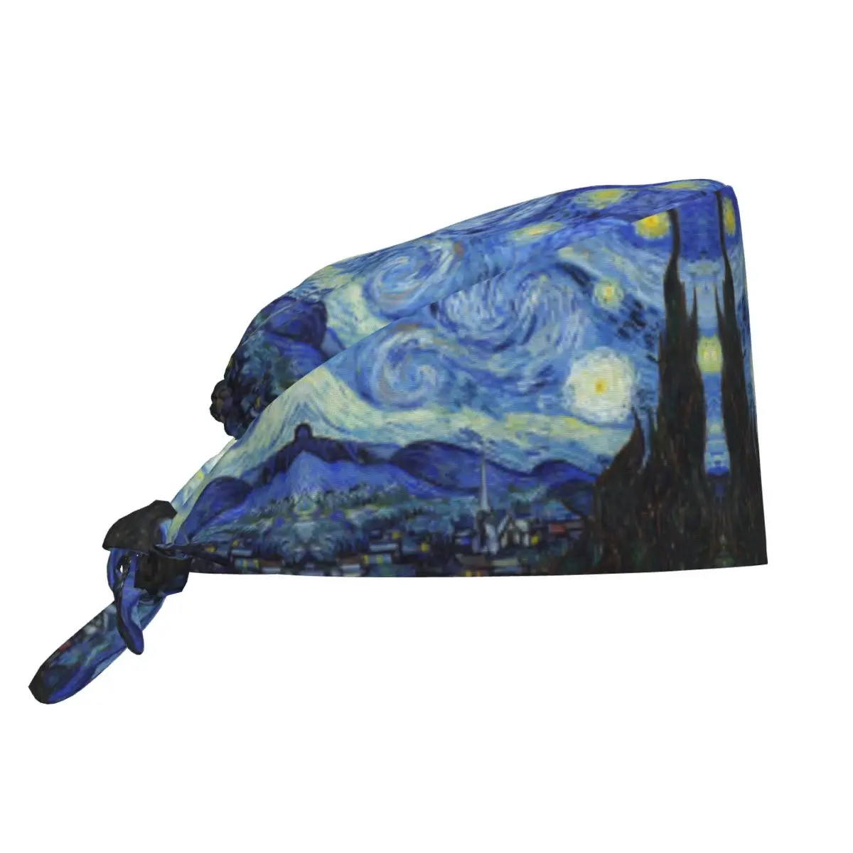 مخصص فنسنت فان جوخ ليلة مليئة بالنجوم قبعة العمل النساء الرجال الفن اللوحة الجراحية قبعة فرك التمريض طبيب الجراح قبعة للممرضة #1