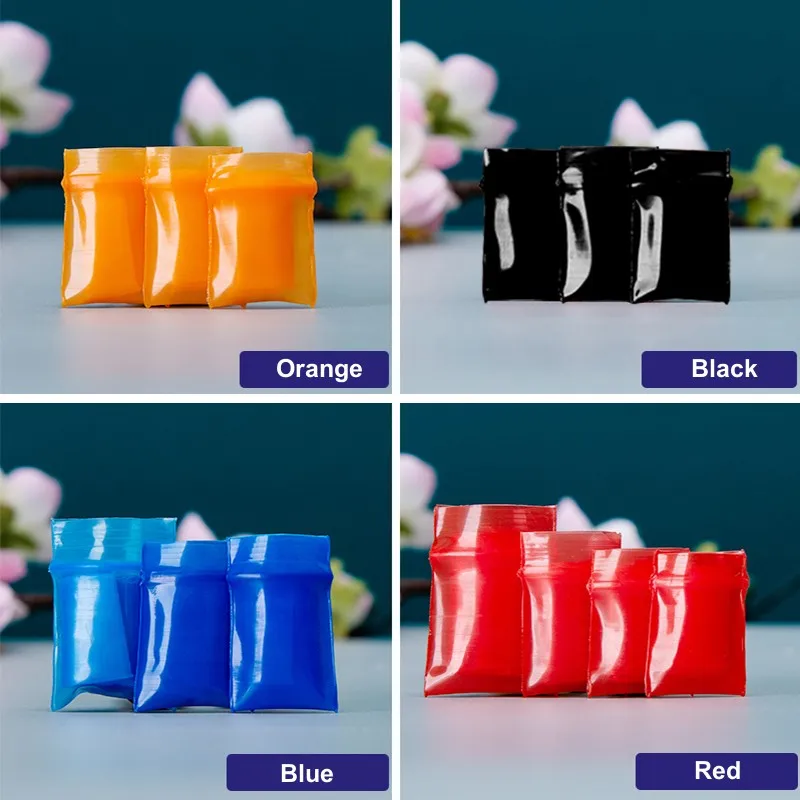 200pcs Reclosable Mini Plastic Zip Lock Package Bags Jewelry Gift Herb Small PE Packaging Storage Bag Flat Pouches