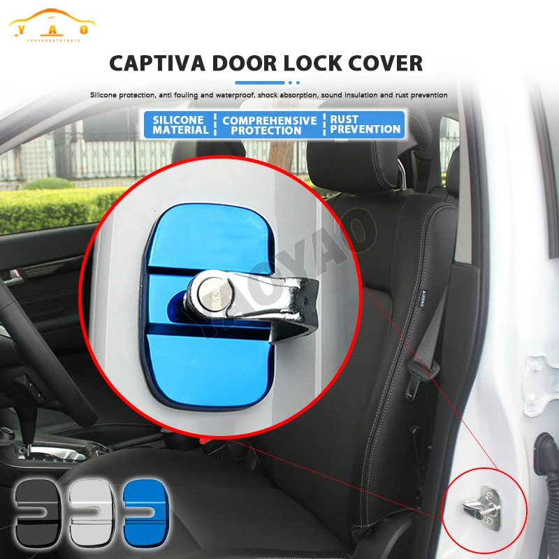 

4 PCS Stainless Steel Car Door Lock Buckle Decorated Rust Guard Protection Cover For Chevrolet Captiva 2012-2017