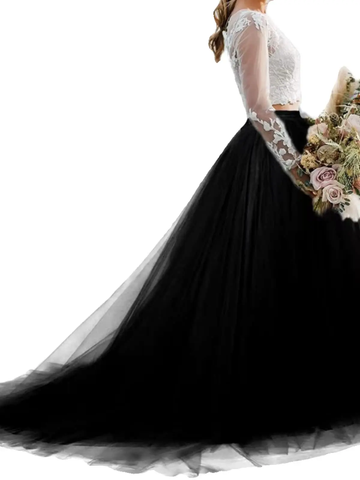 

Multi-Color Lace f Skirt Wedding Dr Accory Simple Versatile Faionable Indoor Outdoor Photoaphy Women's Skirt