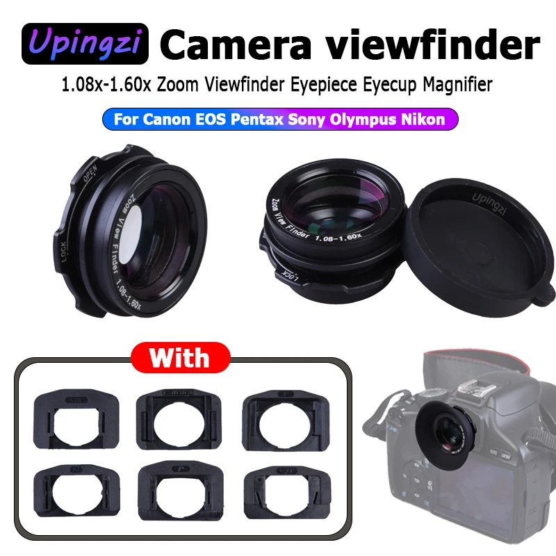 

Camera Viewfinder 1.08x-1.60x Zoom Eyecup Magnifier for Canon EOS Pentax Sony Olympus Nikon D7200 D7100 D7000 D5300 D5200 D800