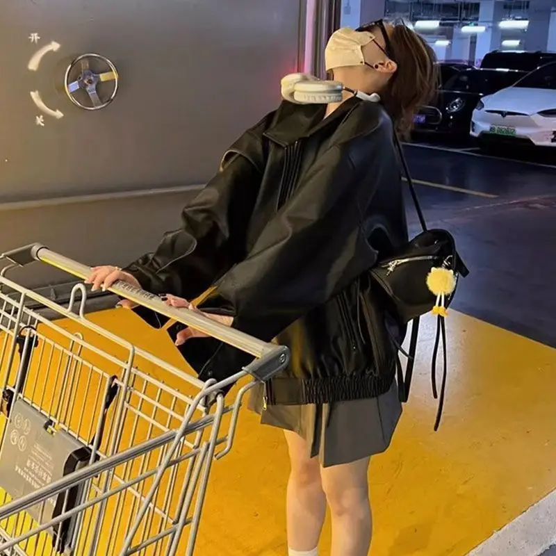 سترات الخريف النسائية 2025 ملمس اليد انغلق الربط القوطية كلية حلوة داكنة فريدة من نوعها المشمش التخسيس روما على غرار كلاسيكي