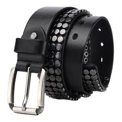 men luxury fashion original leather rivets belts pin buckle studded belt womens brand designer strapon punk goth waistband leash