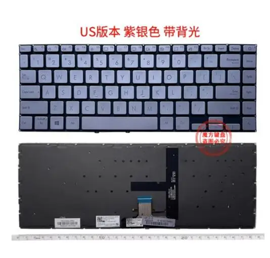 

NEW FOR ASUS ZenBook 14 UX435 UX435E UX435EGL UX435EAL U4800/EGL US SILVER Keyboard Backlit