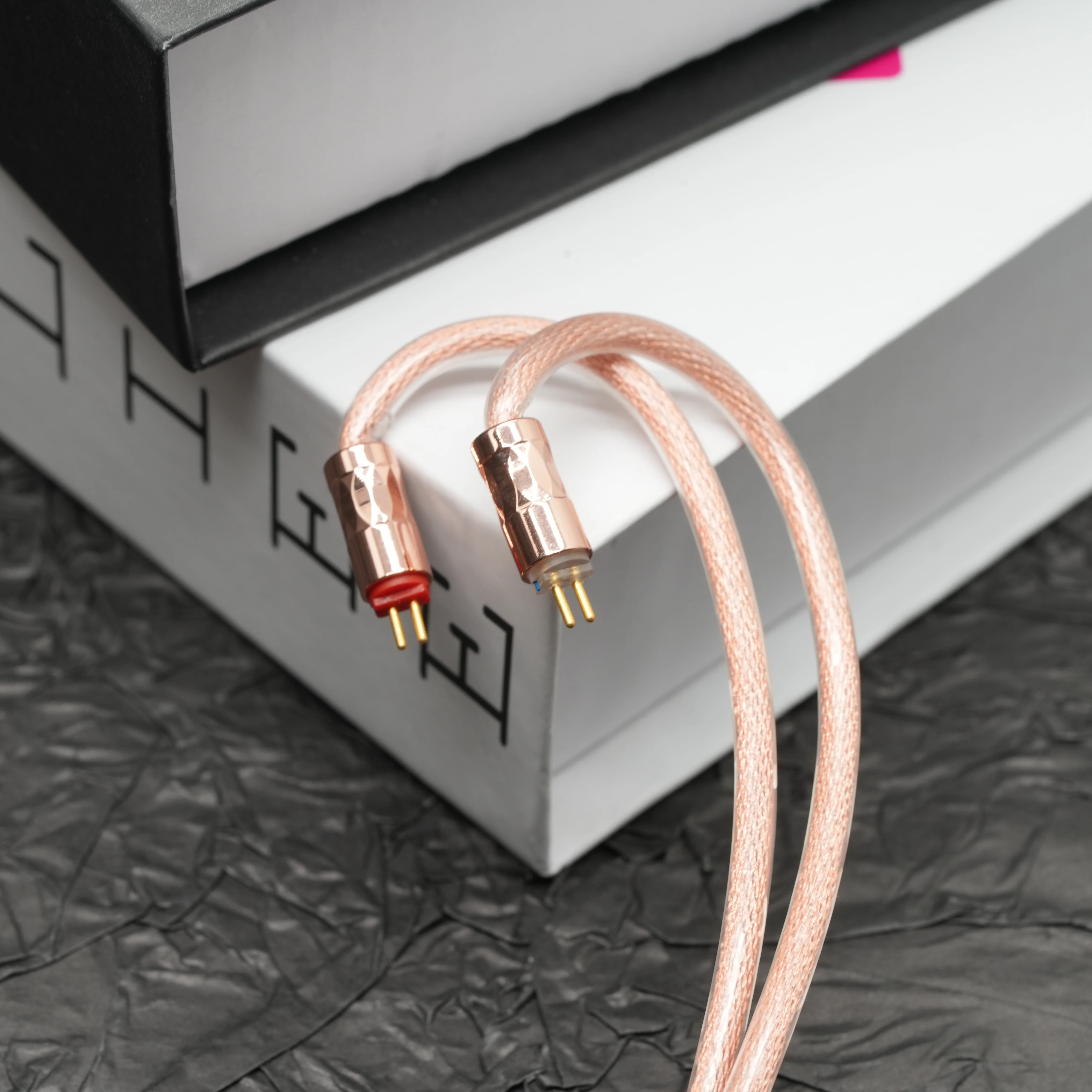 XINHS 2-Core Brown Copper Silver Mixed Coaxial HIFI Headphone