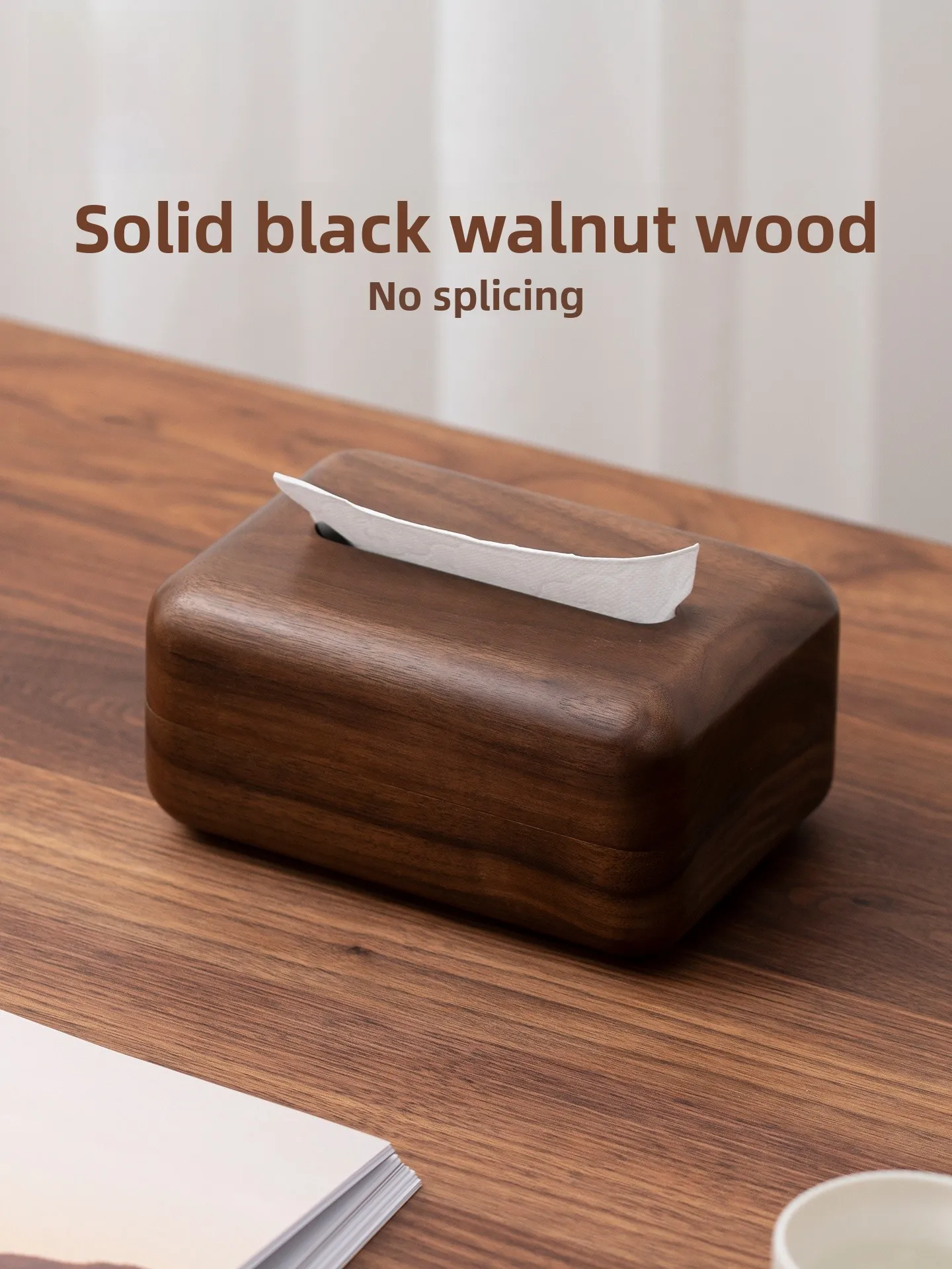 

Деревянная коробка для салфеток Fanhuan: элитная, роскошная, из североамериканского черного ореха, для гостиной и спальни