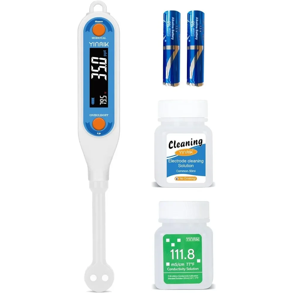 Digital Salinity Meter for Aquarium Pool Food with Temperature Reading and Three Measurement Modes