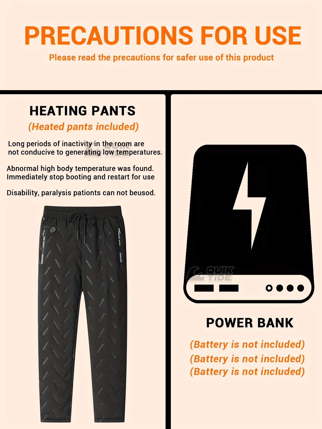 Intelligente Heizhose, 22 Heizzonen, 2 Schalter, 3 Geschwindigkeitsstufen, geeignet für Outdoor-Aktivitäten, Arbeiten in Innenräumen, Wandern. – Detail 6