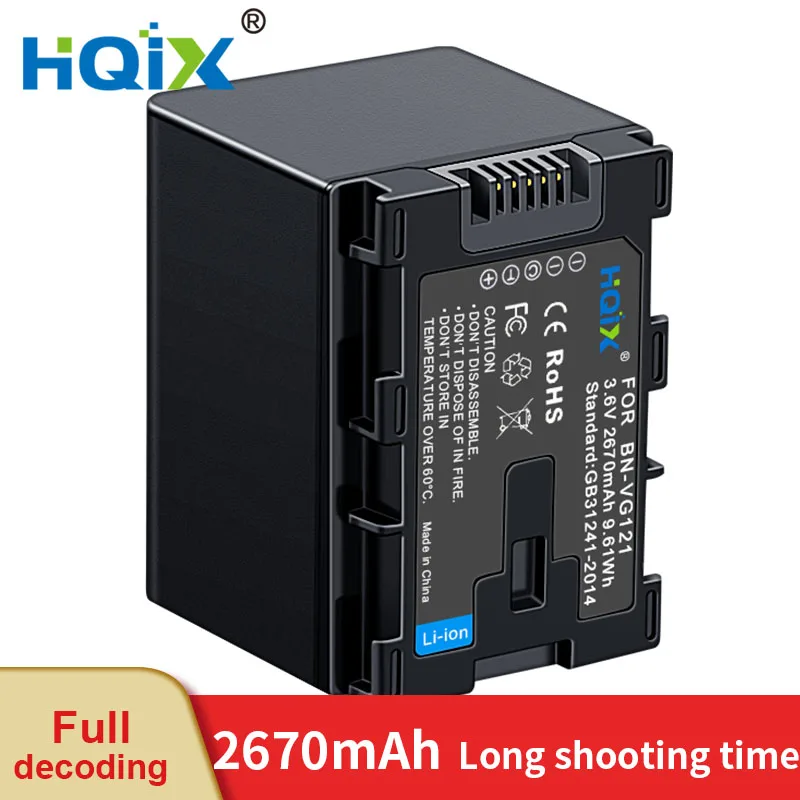 

HQIX for JVC GZ-HM30 HM50 HM300 HM320 HM330 HM545 HM450 HM550 HM570 HM650 HM670 HM855 HM870 Camera BN-VG121 Charger Battery