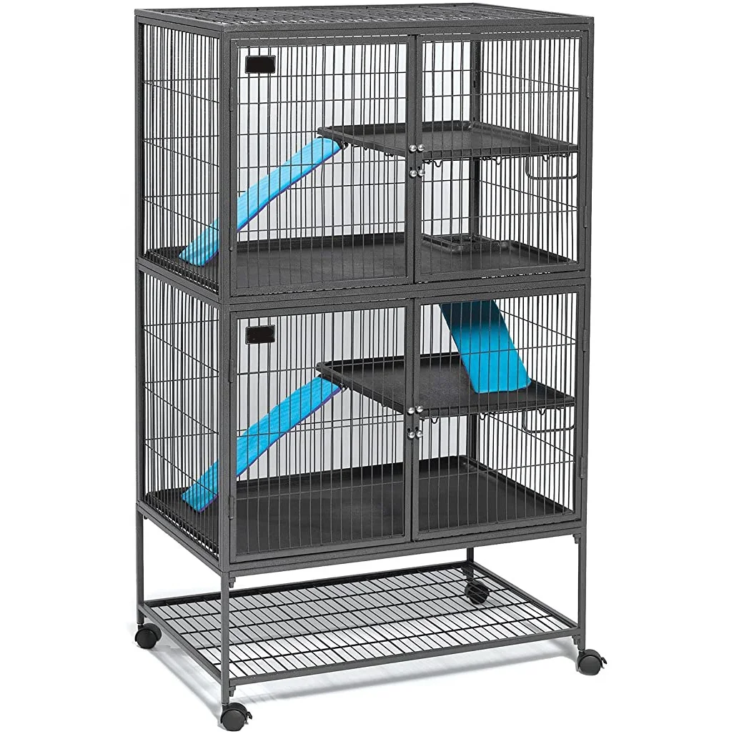 

4-Tier Cat Kittens Enclosure Ferret Cage Playpen Box Kennel Crate Rotating Casters Ani Playpen Box Kennel Crate Rotating Casters