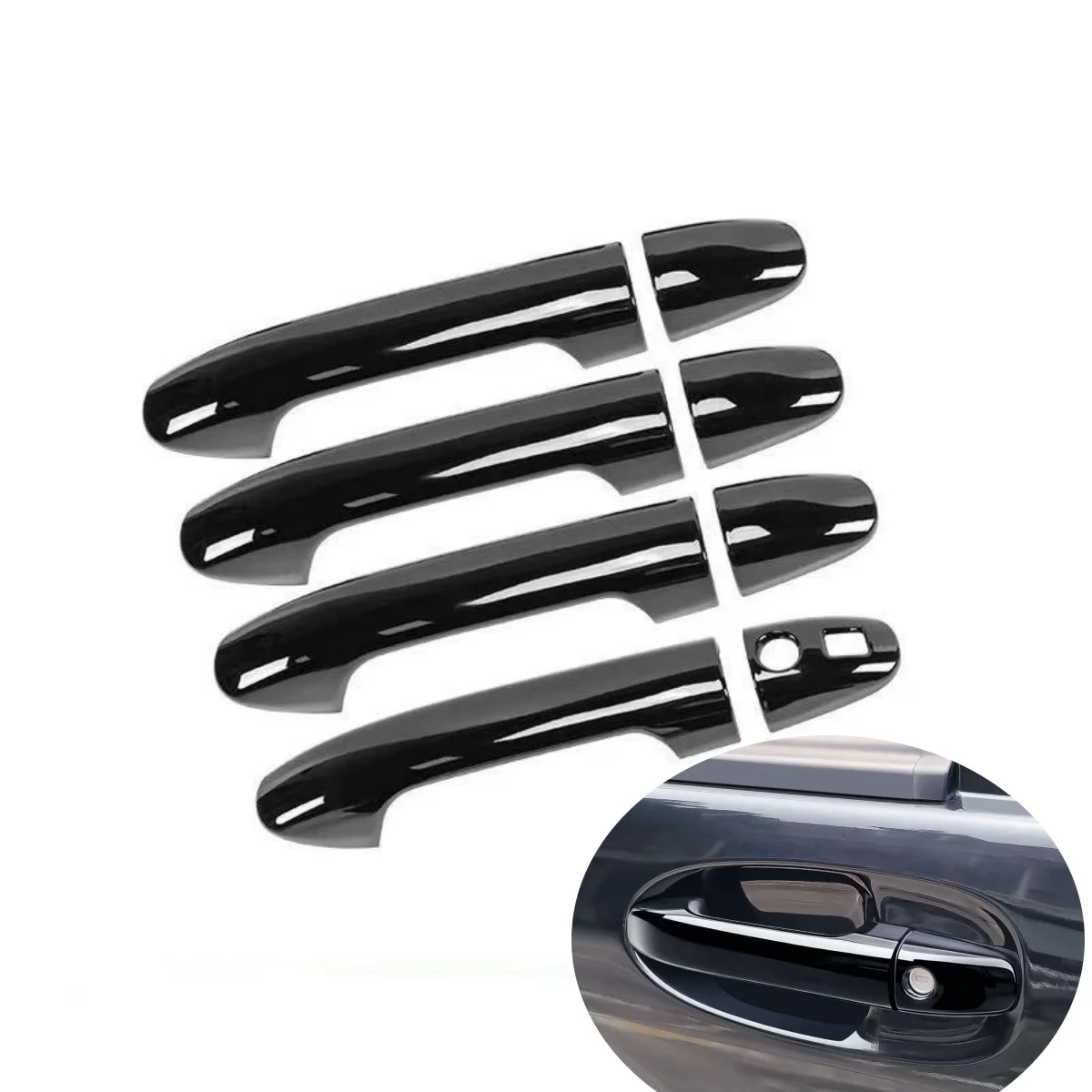 Kohlefaser glänzend schwarz Autotürgriffabdeckung Styling-Zubehör für Mercedes Benz Vito W447 Metris Valente V-Klasse 2014-2020