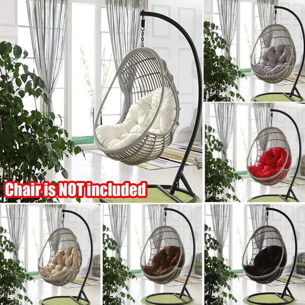 【Cushion Only】Round Hanging Egg Hammock Chair Cushion, Swing Seat Pad, Thick Nest Back for Indoor Outdoor Patio