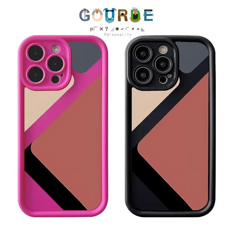 

Gourde Geometric color collision patterns Phone Case for Iphone 16 15 14 12 13 11 Pro Max IP 7 8 Plus Iphon X XS XR Xs Max