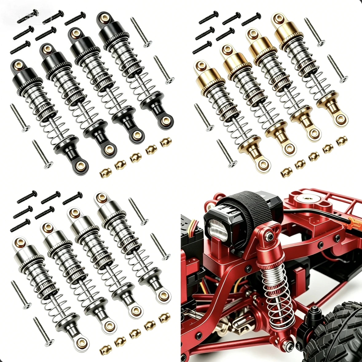 Metall-Öldämpfer Stoßdämpfer Einstellbare Dämpfer für Hyper GO MJX 1/18 H18P RC Auto Upgrade OP Zubehörteile