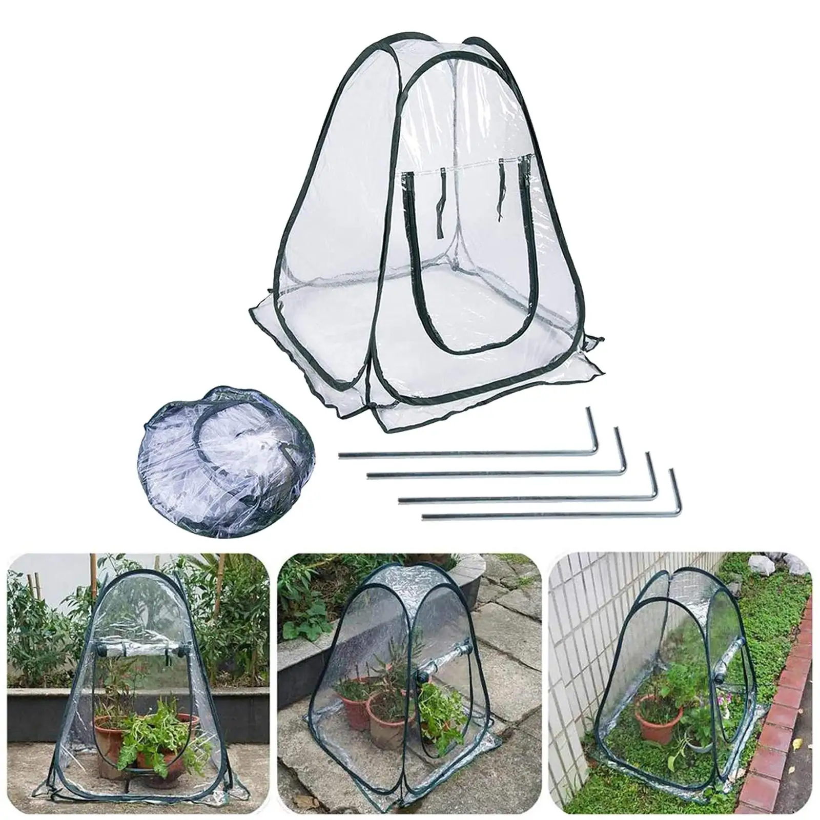 Portable Mini Greenhouse, popped Up Small Collapsible PVC Cover for Backyard