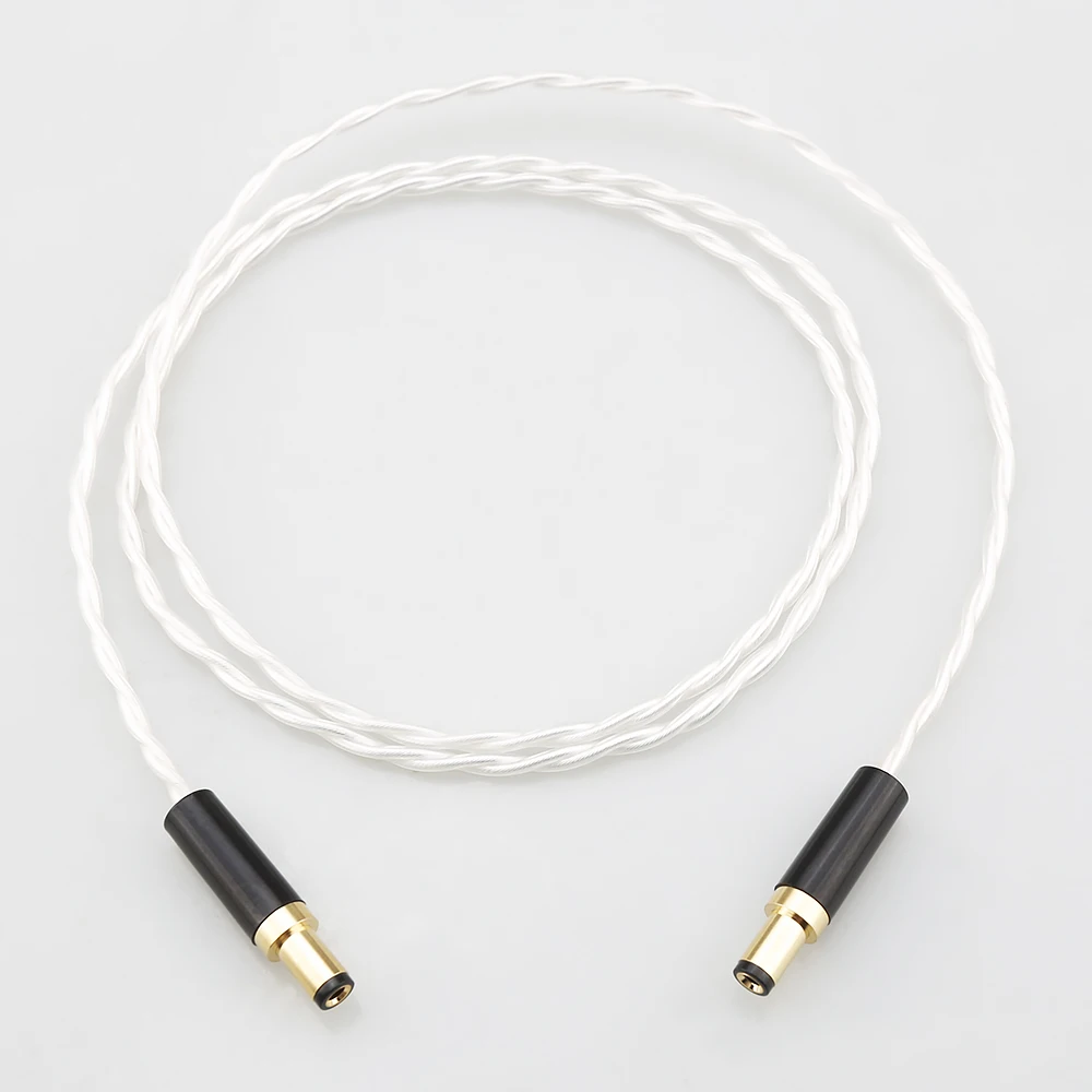 High Purity 7N OCC Silver Plated DC Power Cable DC5.5x2.1/2.5mm Cord for Linear Power Supply