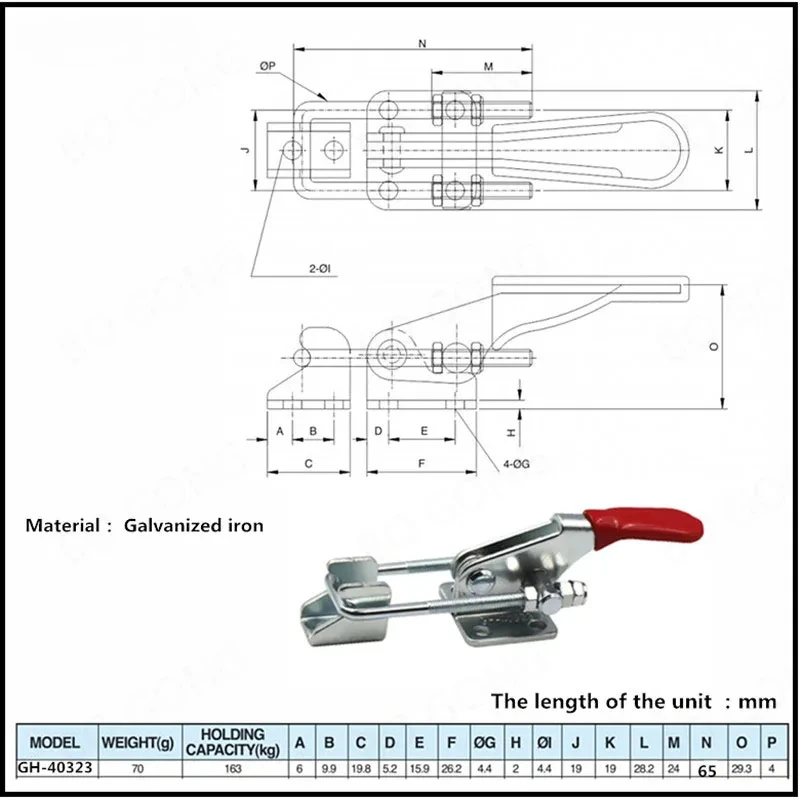 GH-40323 Iron Galvanized Quick Fixture Durable High Hardness And Long-life Latch Clamp Lock Clip Strap Lock Buckle GH40323