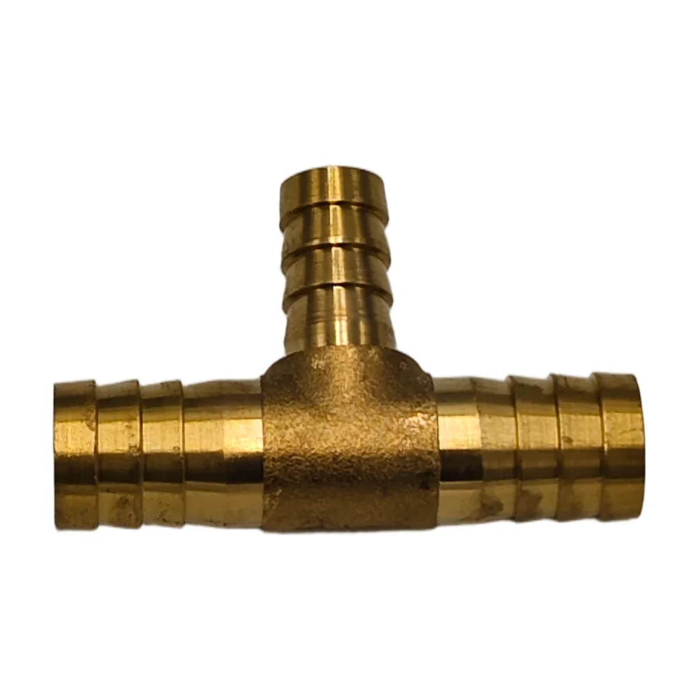 Brass Splicer Pipe Fitting T Shape Tee Hose Barb 4 6 8 10 12 16mm Copper Barbed Connector Joint Air Water Oil Coupler Adapter