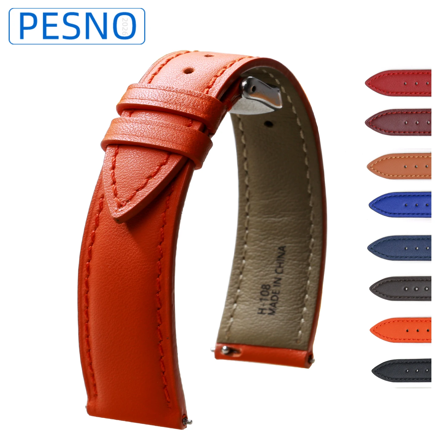pulseira-de-relogio-feminina-pesno-em-couro-legitimo-de-bezerro-macia-e-lisa-camada-superior-de-couro-14-22mm-cores-marrom-azul-vermelho-preto