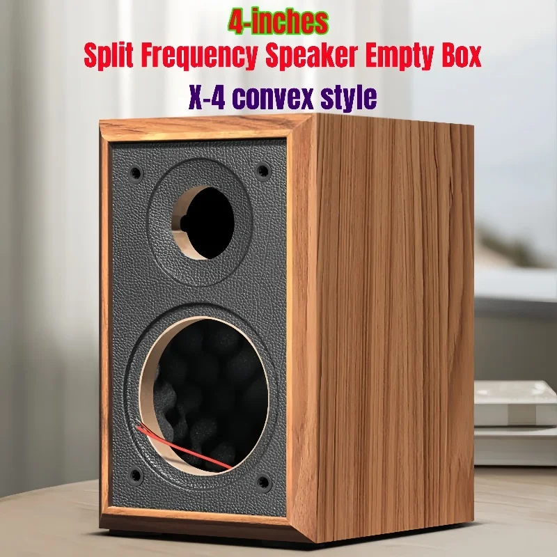 DIY Audio Modification,  4-inch Two Divided Frequency Speaker Box Body, Passive Speaker Empty Box, Home Speker Wooden Housing