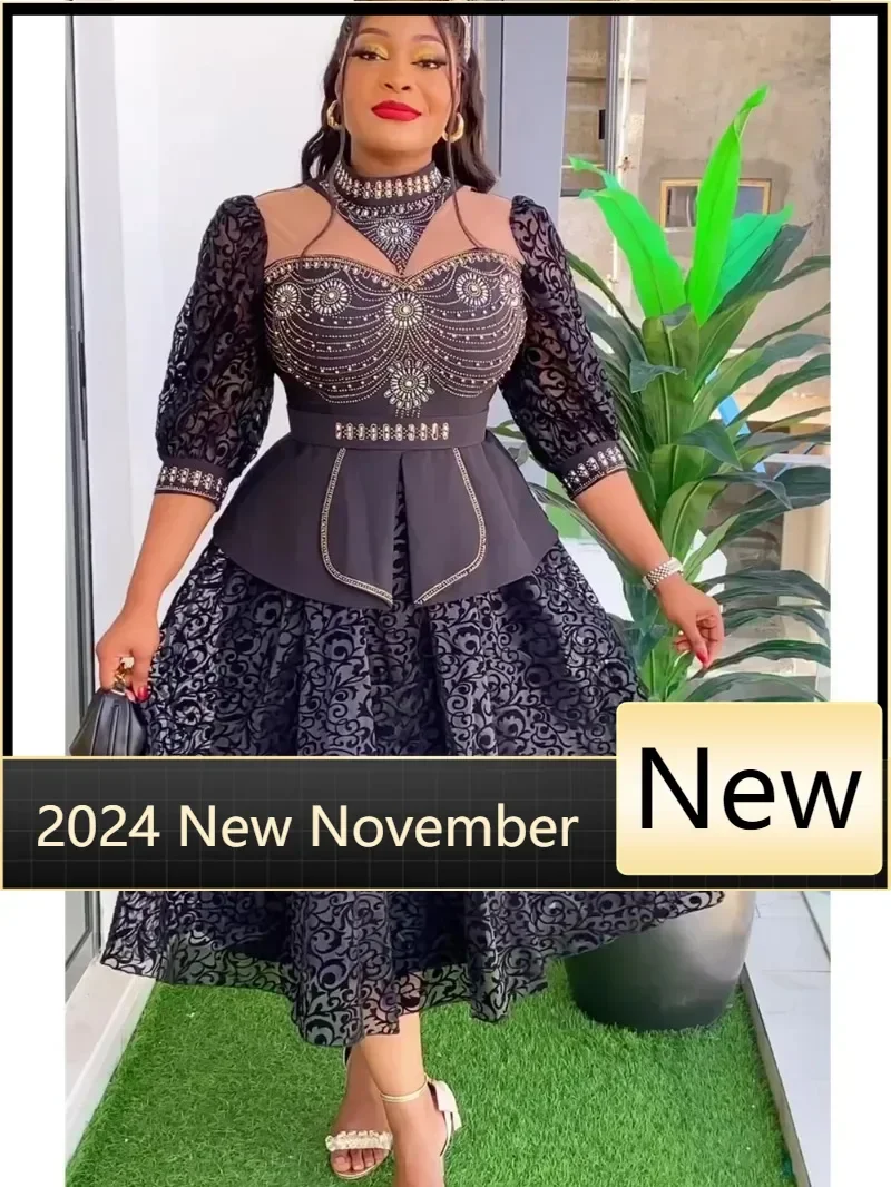 

Plus Size African Wedding Party Dresses for Women 2025 New Dashiki Ankara Evening Gown Elegant Turkey Outfit Robe Africa Clothes