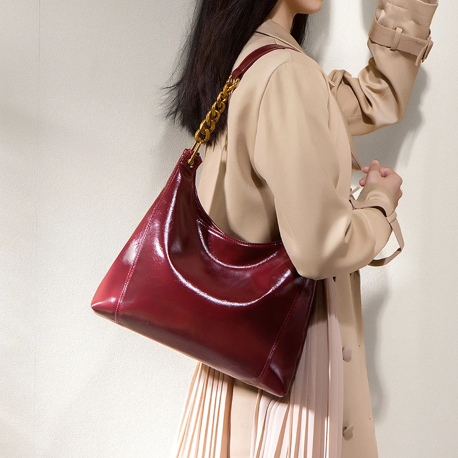 クラシックなpuレザー通勤ヴィンテージカジュアルトートバッグレッドウェディングブライドチェーンショルダーバッグ女性用大容量ハンドバッグサック