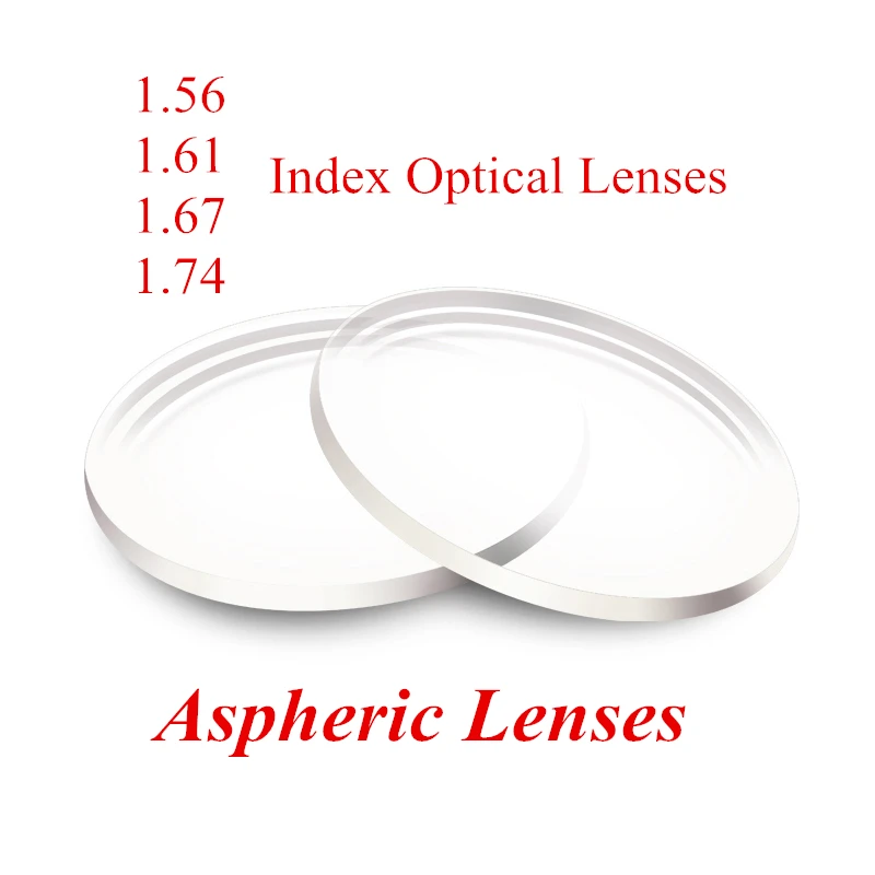 

1.56 1.61 1.67 1.74 Index Aspheric Optical Prescription Lenses Myopia Presbyopia Resin Lens for 2PCS