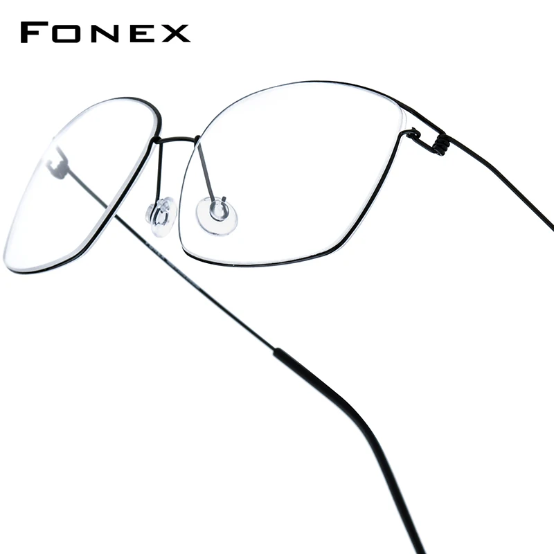 

FONEX Titanium Alloy Glasses Frame Men Brand Design Eyeglasses Ultralight-Weight Denmark Korea Morten Screwless Eyewear 98624
