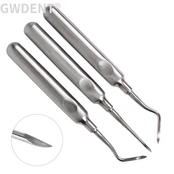 3Pcs Stainless Steel Dental Luxating Lift Elevator Teeth Clareador Curved Root Hexagon Handle Dentist Surgical Instrument Tool