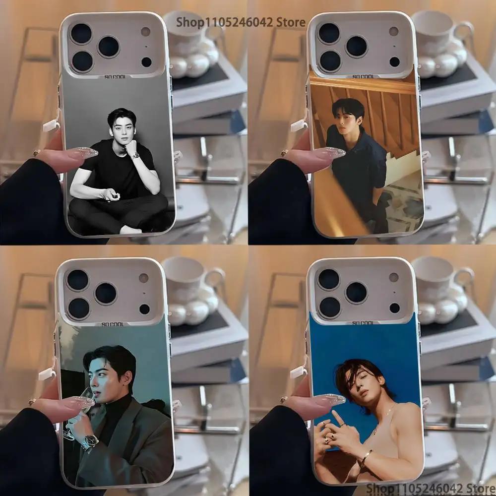 

Cha EunWoos E-Eun-Woo Phone Case For iPhone 17,16,15,14,13,12,11,Pro,XS,Max,Plus,Mini,SE4,E White Matte Shockproof Cover