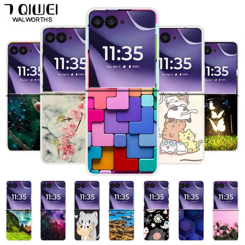 Funda para Motorola Razr Ultra 2026, Razr70 Ultra, Transparente, con Diseño Floral, Carcasa Rígida de PC, para Motorola Razr 70 Ultra