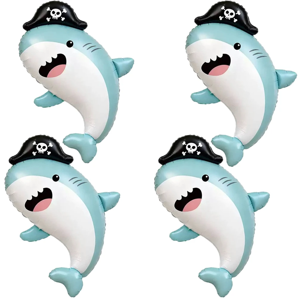 

2/4pcs Ocean Theme Pirate Shark Foil Balloons Undersea Birthday Party Decorations Baby Shower Supplies Summer Balloons Kids Gift