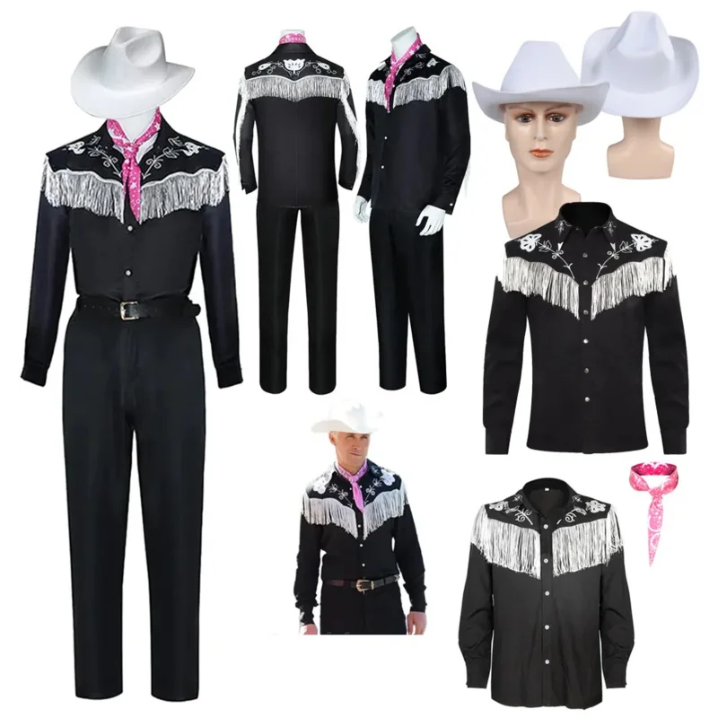 Costume de cosplay Ken Py Play Barbier Movie, déguisement, chapeau de cow-boy, tenues Nette pour hommes adultes, vêtements de fête Kiev illage de paupières masculin, 2023