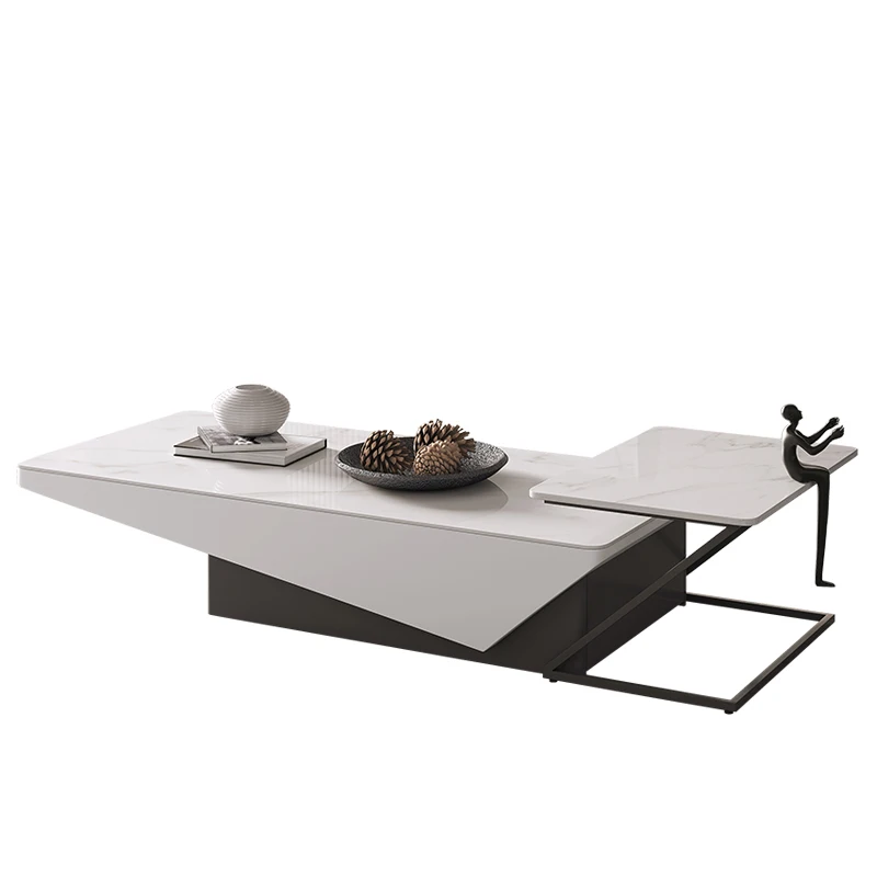 

Stone Plate Rectangular Coffee Table Modern Simple Small Apartment Creative Minimalist TV Cabinet