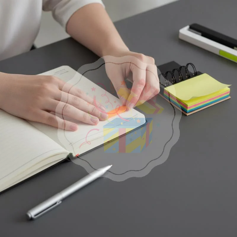 Spiral Sticky Note Combo Notebook Hard Cover Colorful Memo Pages for Students Exam Revision Class Note Taking