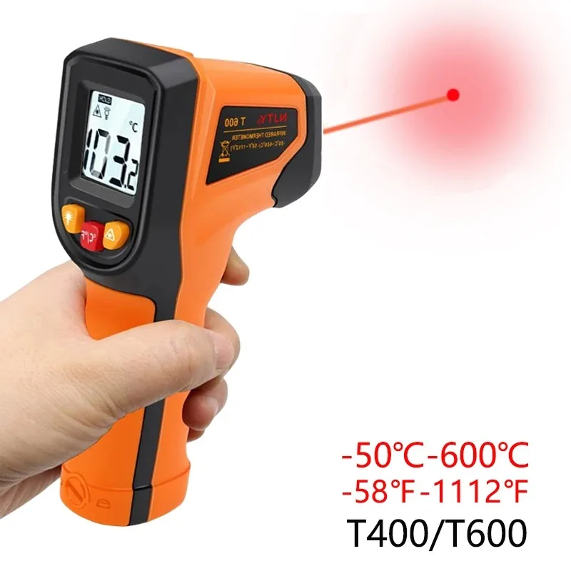 NJTY Digital Infrared Thermometer -50~600℃ Laser termometro Pyrometer Gun Non-Contact Laser Temperature Meter gauge Tools