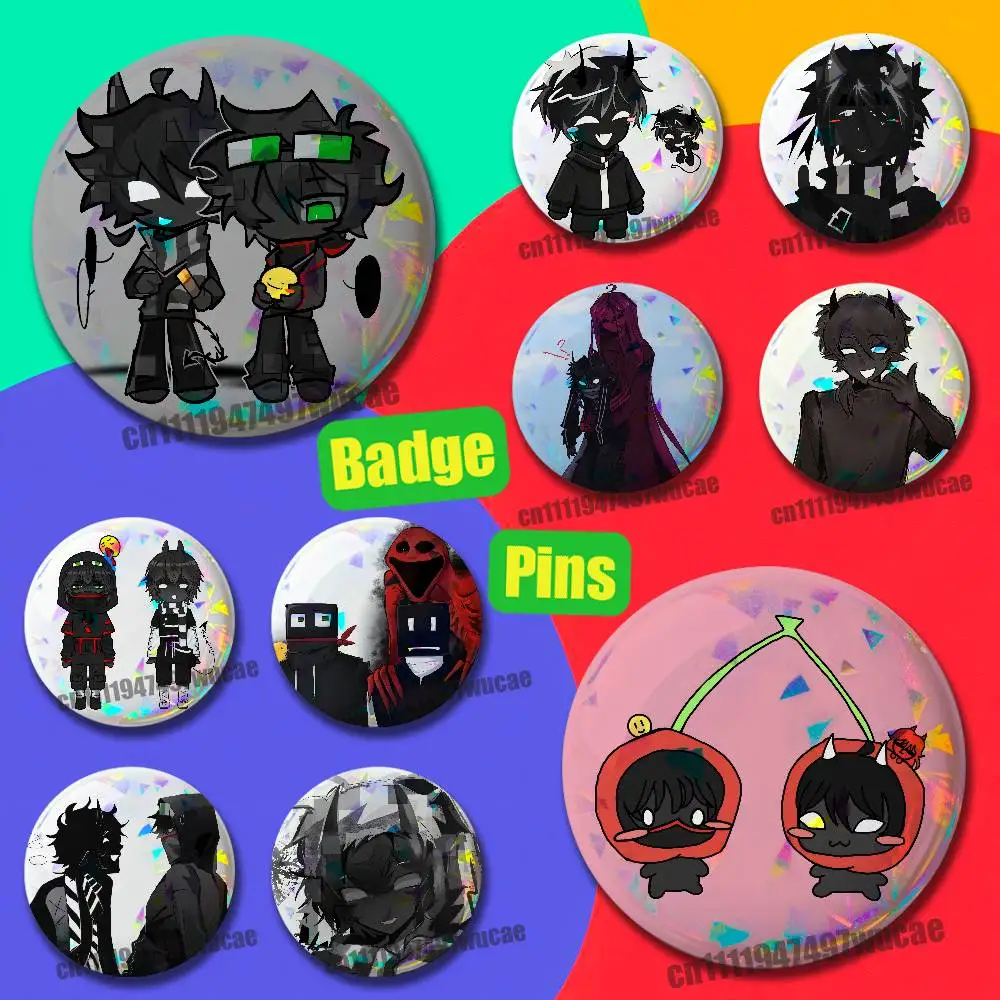 Badge personnalisé Twixxel pour Thatmob, emblème rond de 32 mm, bouton pour chapeaux, film laser
