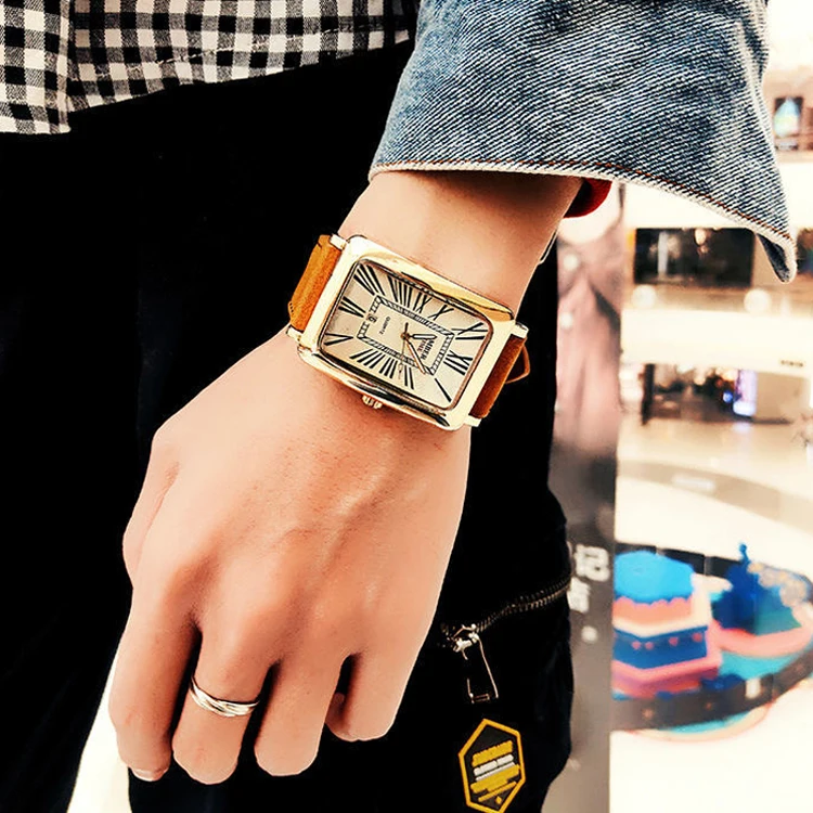 31x46mm męski zegarek kwarcowy prostokątny kwadratowa tarcza zegarki męskie luksusowe marki Business Man Reloj cyfra rzymska czarny zegarek na rękę