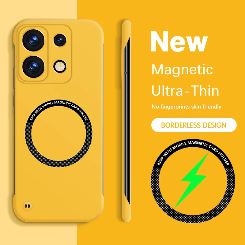 

Magnetic Shockproof Case for Redmi Note 13 Pro Plus Pro+ 5G Thin Hard PC Wireless Charging Camera Protection Original Back Cover