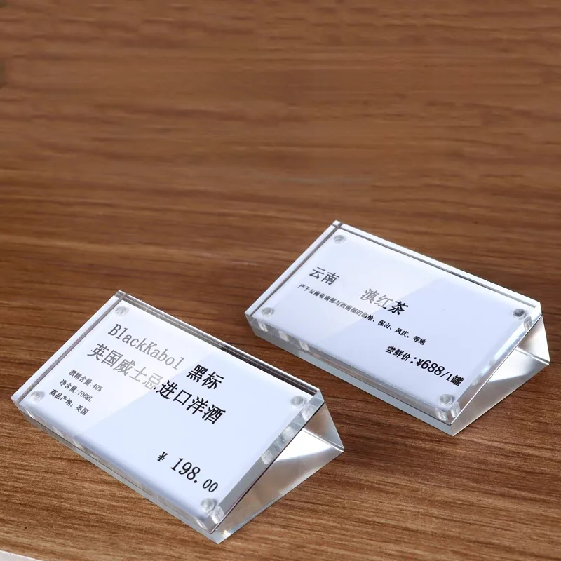 70x40mm Magnetic Acrylic Sign Holder Display Stand Table Number Holder Restaurant Menu Paper Holder Price Label Card Holder