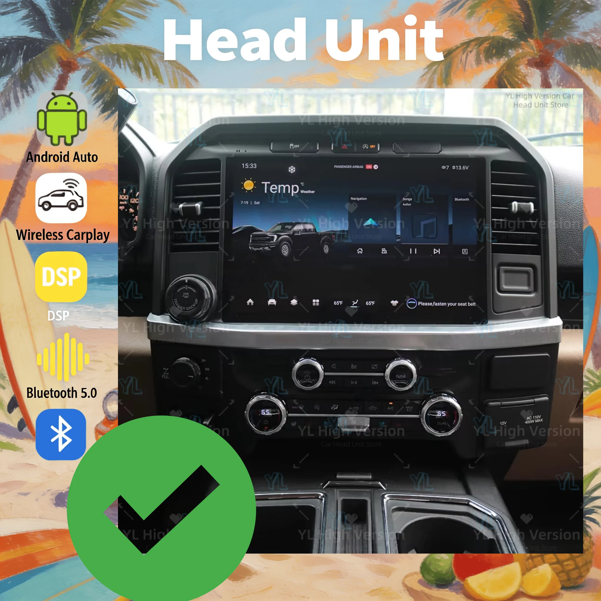 

New model 13.1INCH Android 14 Car Radio For Ford F150 2015 -2024 CarPlay GPS Navigation MultiMedia Video Player WIFI 4G Unit DSP