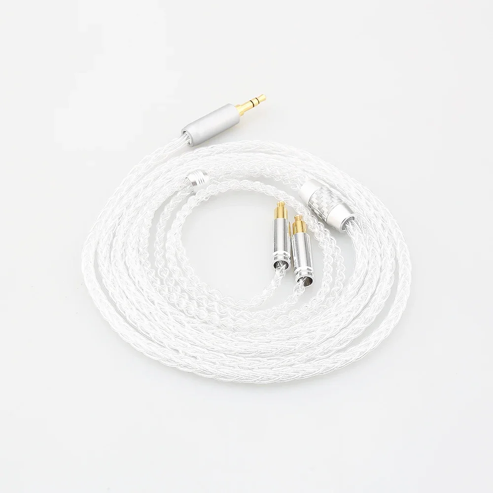 High Quality HIFI 8 Core 99% 7n Pure Silver Earphone Cable For ATH-ADX5000 ATH-MSR7b 770H 990H A2DC Headphone