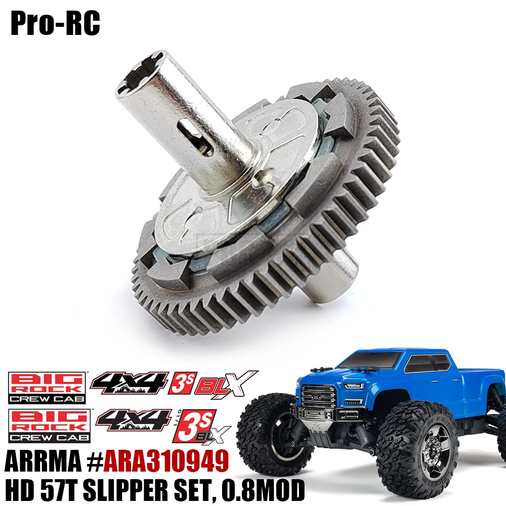 ARA310949 HD 57T pantofel sprzęgło przekładnia zębata zestaw 0.8Mod dla Arrma 1/10 BIG rockowa kabina 3S BLX 4WD część do zdalnego sterowania