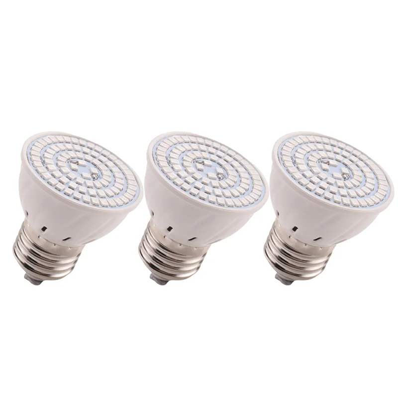 B03C-3X E27 80 LED Lampada per coltivazione di piante LED Spettro completo Crescita Lampadine Piantina Fiore Phyto Lampada per piante idroponiche