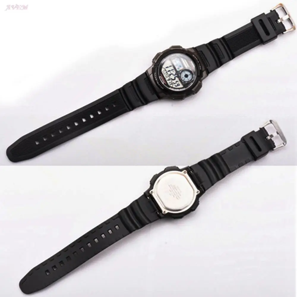 Cinturino in Silicone da 18mm per casio AQS810W SGW300H MRW200H AEQ110W AE1000W WS200H W800H W216H W-215 cinturino per orologio sportivo in gomma
