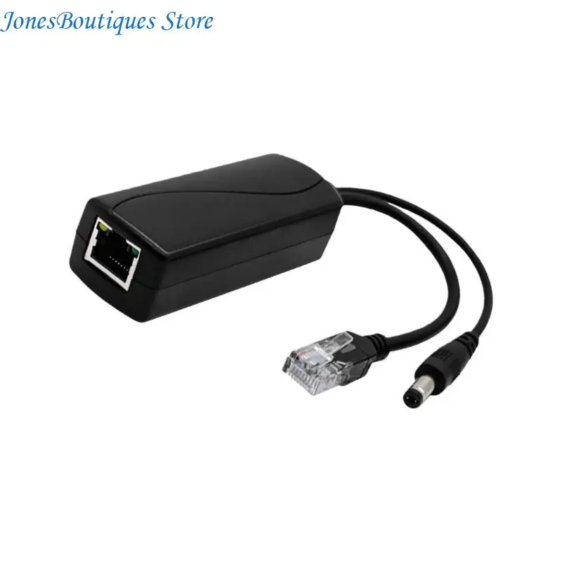POE Splitter 48V to 12V POE Converter for Outdoor Security Camera Systems Automatic Current Regulation Plugs and play W8KE