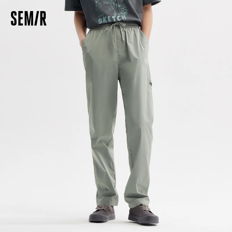 

Semir Casual Pants Men 2024 Summer New Drawstring Elastic Cone Pants Light Breathable Pants All Simple Solid Color