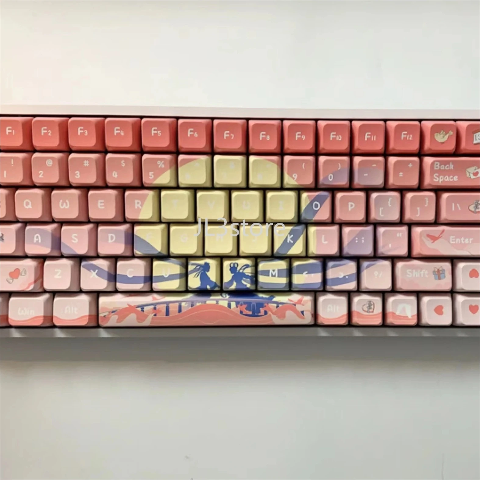 Qixi Festival theme keycap five-sided sublimation PBT mechanical keyboard cap cute national style MDA height