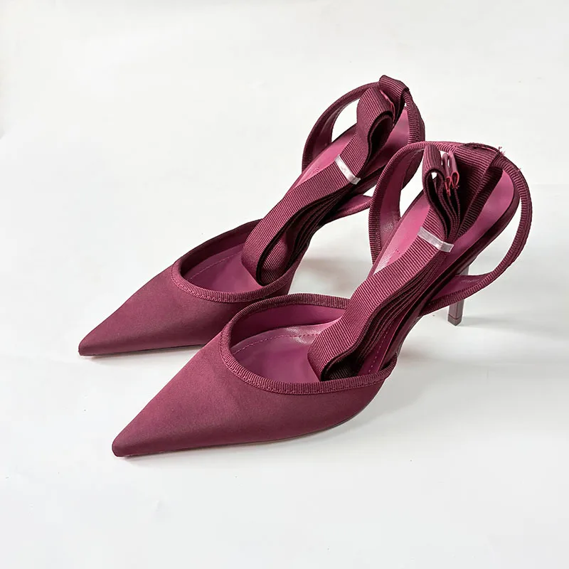 

Female Party Wedding Pointed Toe Stiletto Heels Sexy Ladies Shoes Summer Luxury Fashion Ankle Strap Pumps Woman Heeled Sandals