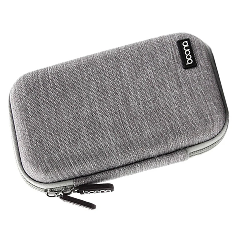 New BOONA 2X Portable Storage Box Waterproof Storage Bag For 2.5-Inch Mobile Hard Drive Power Supply USB Drive Data Headset Gray